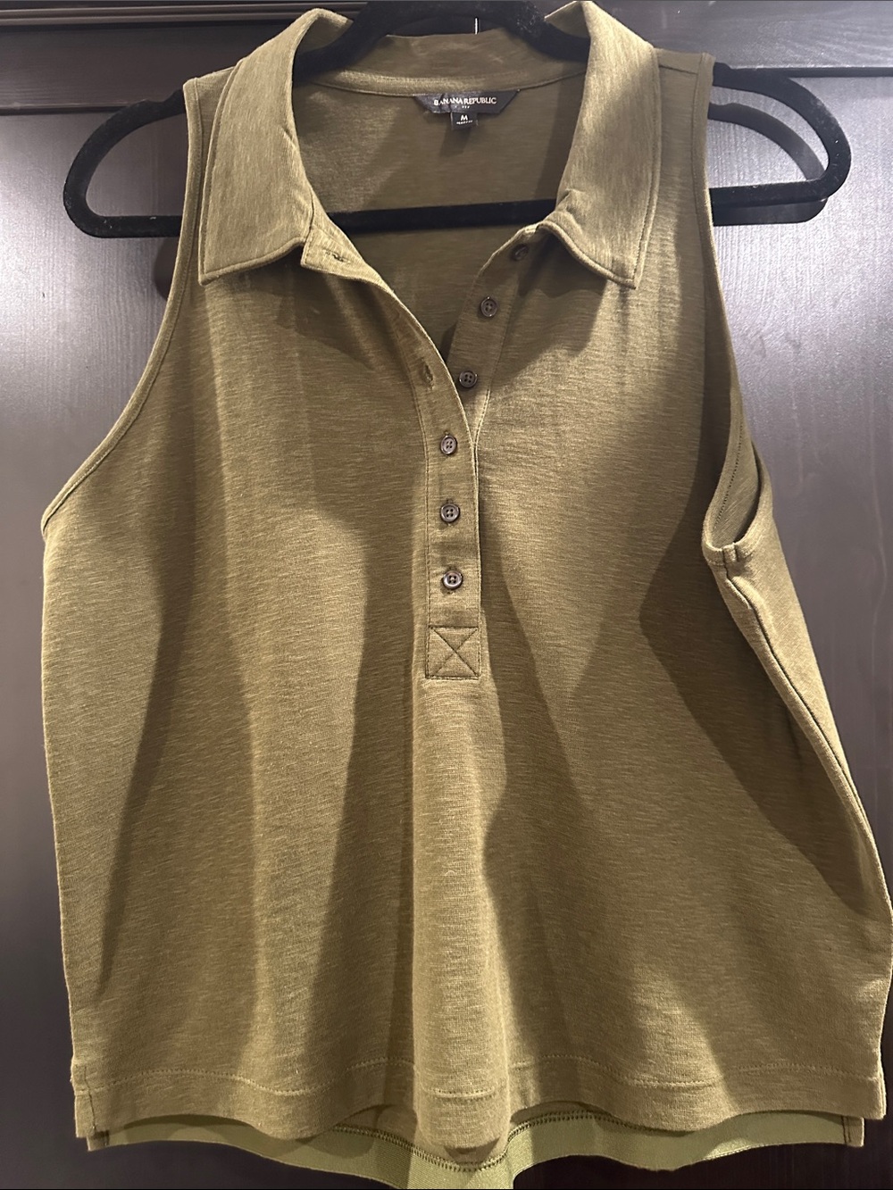Banana Republic Olive Green Sleeveless Polo Tank